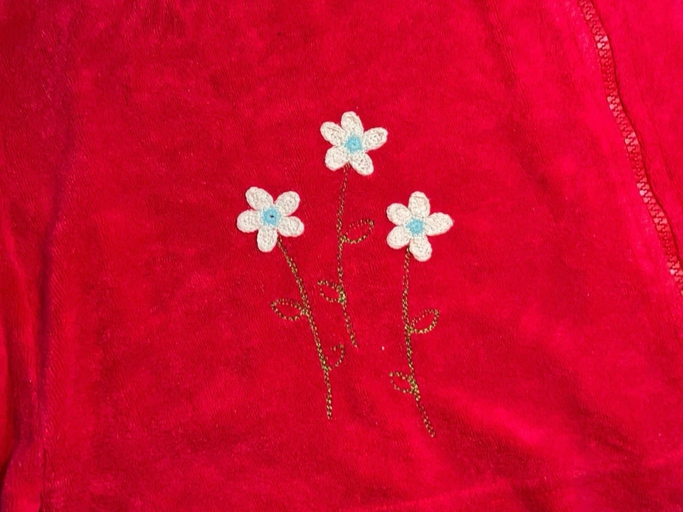 Disney Minnie Mouse Y2K Niñas 10/12 Rojo Cereza Terry Paño Cremallera Completa Vestido de Verano Foto 3 de 4