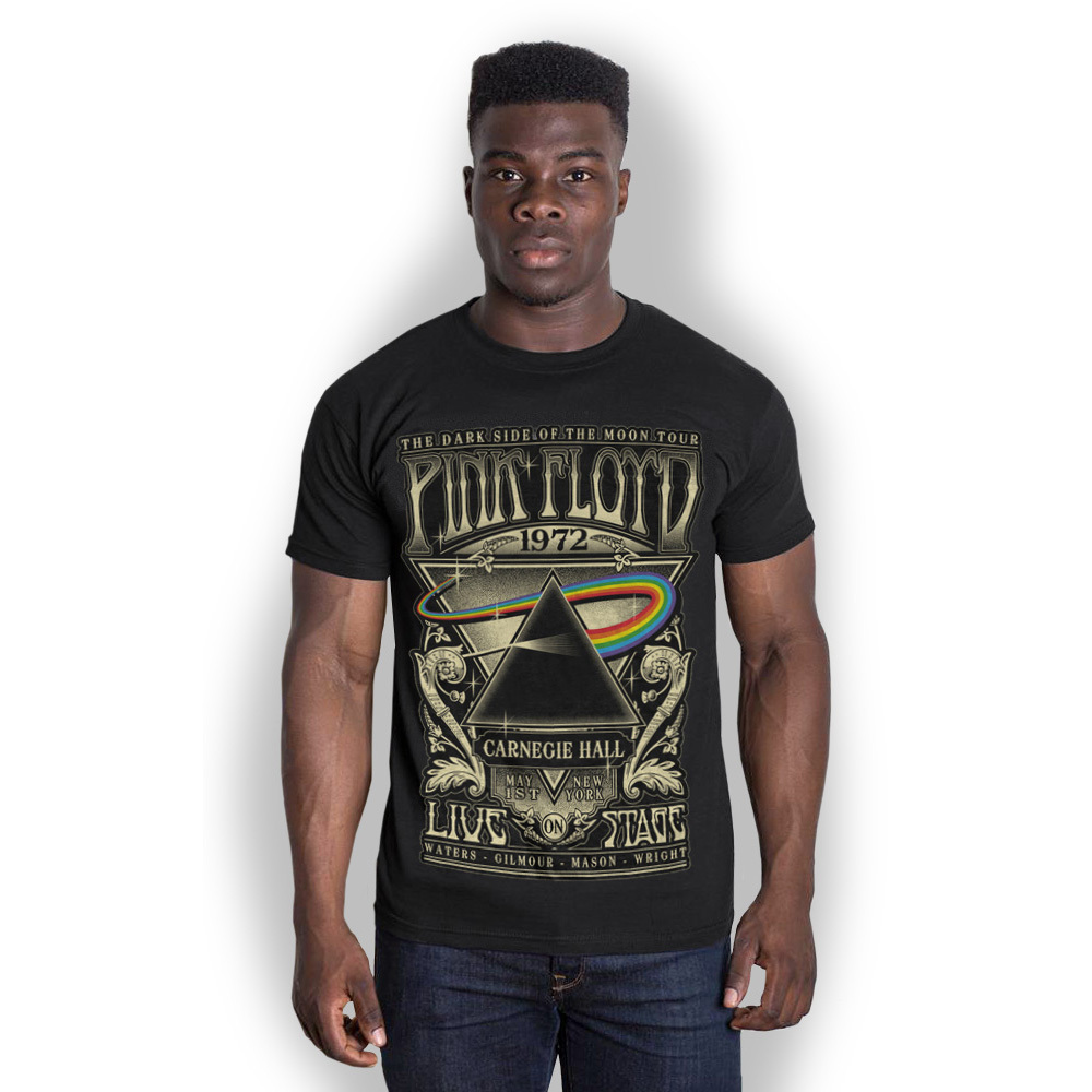 Pink Floyd T Shirt Carnegie Hall 1972 Manifesto Nuovo Ufficiale Eco Uomo Size S