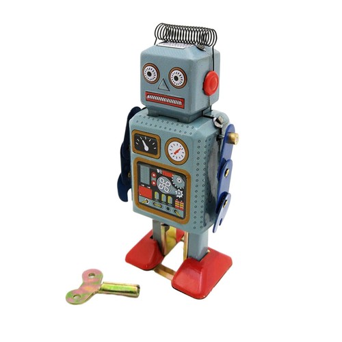 Wind Up Tinplate Toy Vintage Walking Robot for Girls Teens - Picture 6 of 9