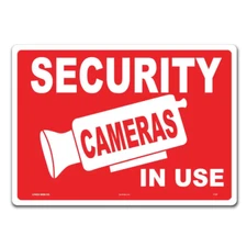 14 In. X 10 In. Security Cameras in Use Sign Printed on More Durable Thicker Lon