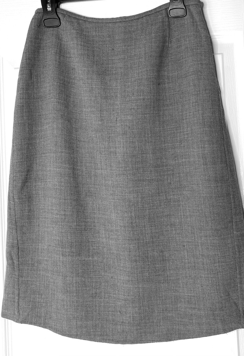 スカート PRADA Gray Wool Skirt IT40 PRADA Italy Gray Wool Spandex High-Low Asymmetric A-Line Skirt 40