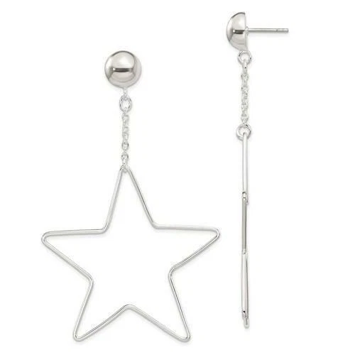 Sterling Silver Star Dangle Post Earrings eBay