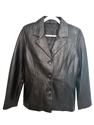Vintage 90s Gian Mori Italian Genuine Leather Blazer, size large