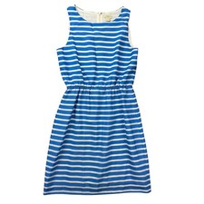 J. Crew Dress Womens 2 Blue White Striped Sleeveless Sheath Sundress Boho Preppy
