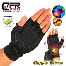 1 PAIR Copper Arthritis Compression Gloves Hand Support Joint Pain Relief CFR HG