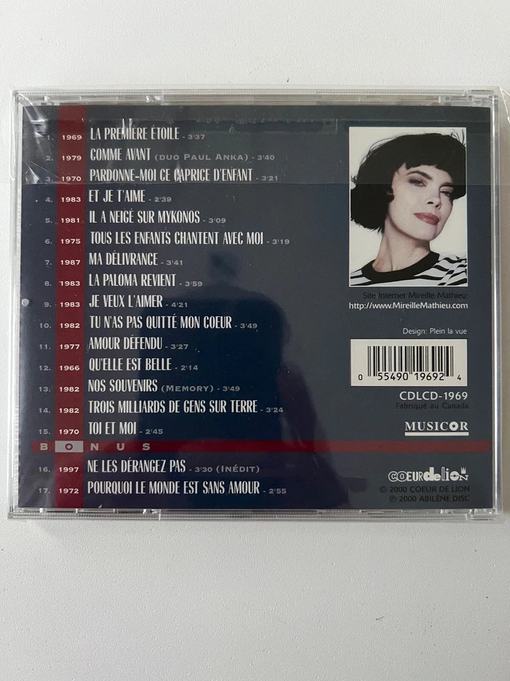 Mireille Mathieu Mes Plus Grands Succes Volume 2 CD 2000 NEW SEALED - Image 2 of 3