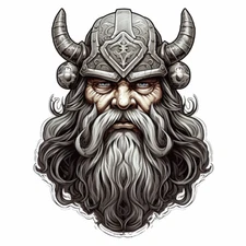 4x car sticker Viking helmet Nordmann sticker for car 9x9 cm