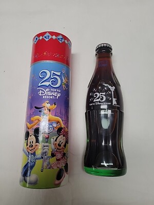 Coca Cola Disney Tokyo 25th 190ml Bottle Full In Container Anniversary Japan 18