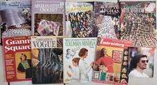 Lot of 11 -- 9 CROCHET Pattern Bks 1 Learn to Knit 1 Embroidery SC QUICK SHIP 