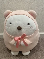 15” San-X Sumikko Gurashi White Bear Shirokuma in Pink Pajama with Bow