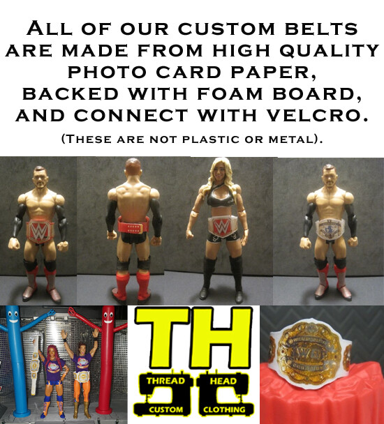 CURRENT 4 WWE World Title Custom Wrestling Figure Belts 2023 (FIGS NOT