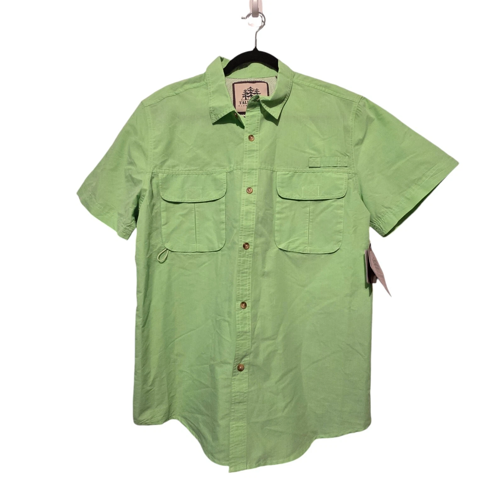 Tallwoods Camp Shirt Mens LG Green Vented Outdoor Fishing Hiking Gorpcore NWT
