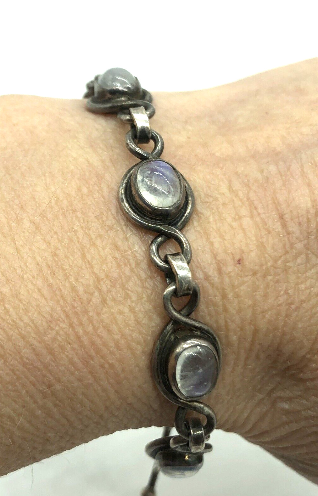 Rainbow Moonstone Sterling Silver Toggle Bracelet… - image 4