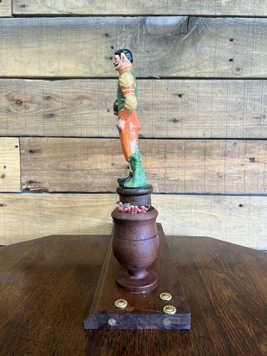 Vintage Antique Bourbon Ceramic Football Player Figure Bar Back Matches Display  - Picture 5 of 6