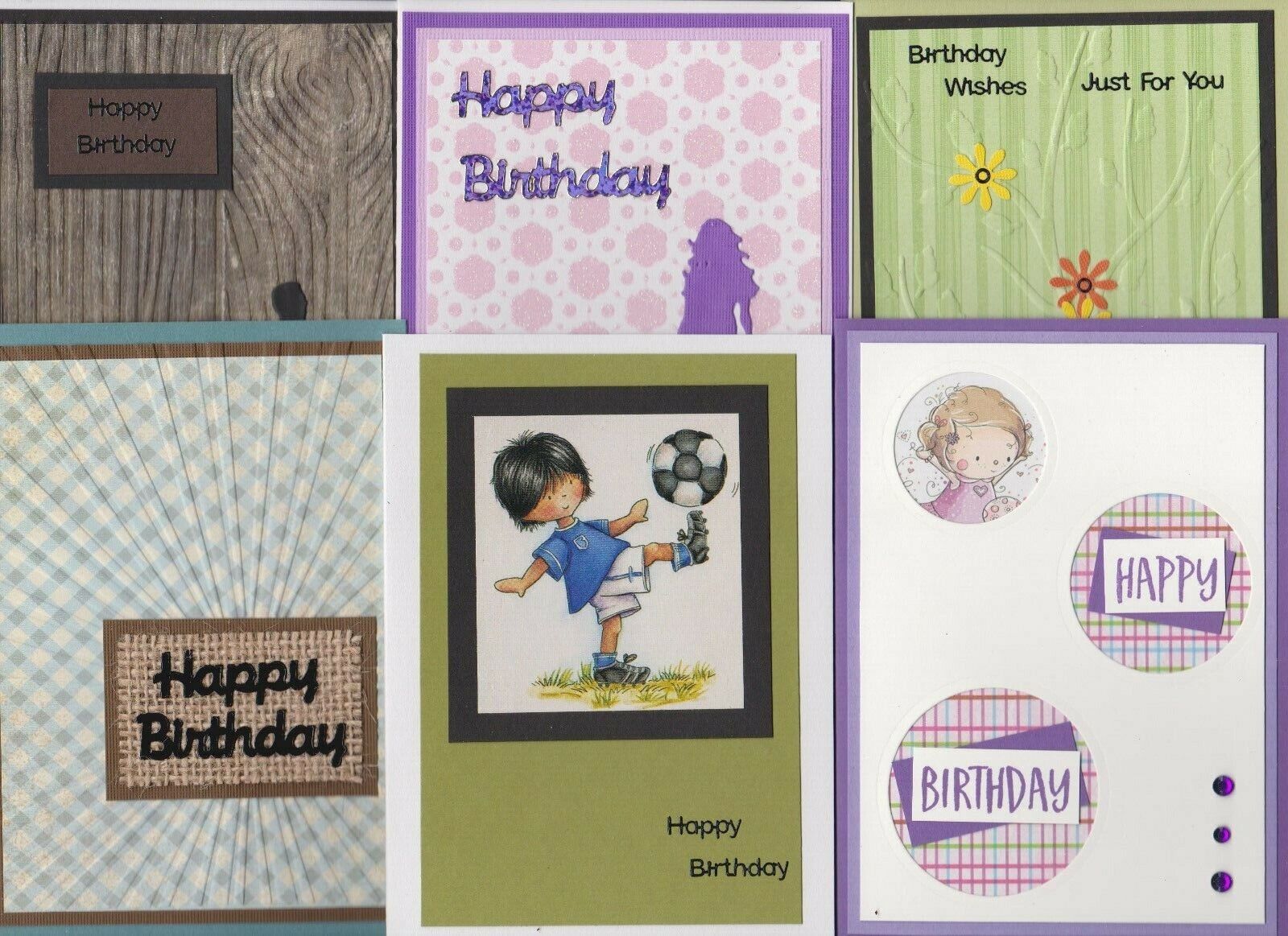 Blank Handmade Greeting Cards - BIRTHDAY MIX - PACK OF 6