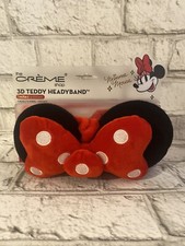 NEW DISNEY The Creme Shop x Minnie Mouse 3D Teddy Spa Headband with Bow 