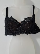 Lane Bryant Cacique Black Lace Unlined Full Coverage Bra Size 44C