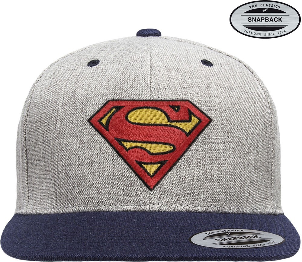Кепка Superman Premium Snapback из вереска-Серая-Темно-синий