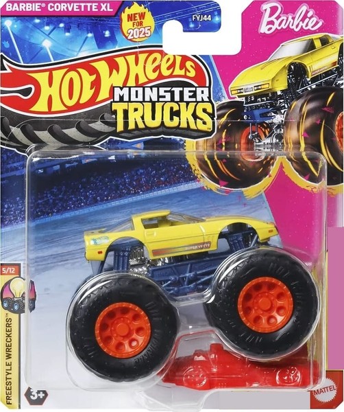 Barbie Corvette Xl Freestyle Wreckers Monster Trucks Hot Wheels Mattel Auto 1:64-image