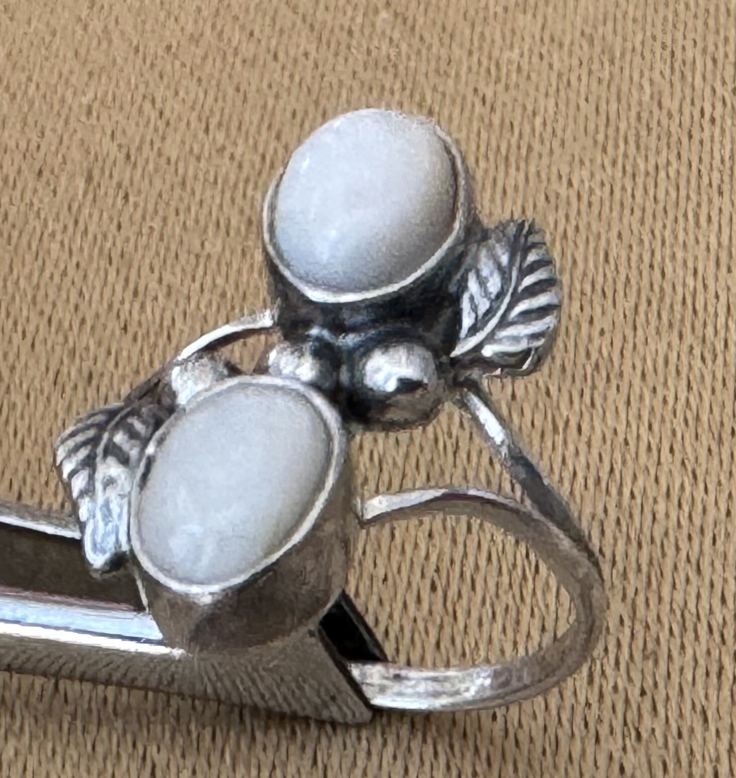 Awesome Unsigned Native Sterling Silver 2 Moonsto… - image 2