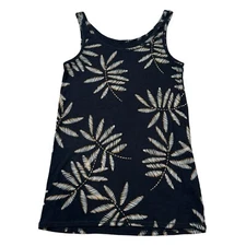 A New Day Black Tan Tropical Leaves Slim Tank Top Women's Size XL NEW