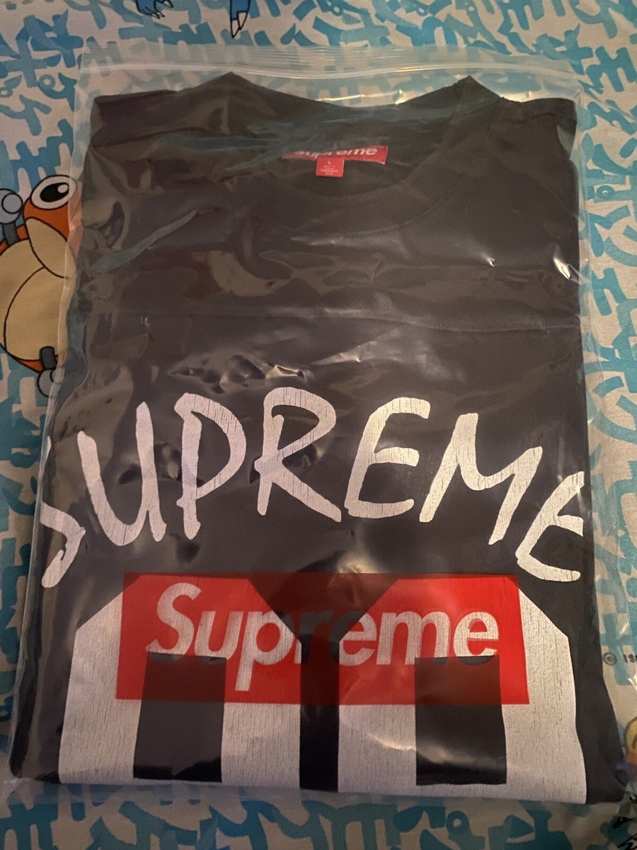 Supreme 99 L/S Football Top Black Large FTP Logo SS24 Ships Supreme 99 L/S Football Top Black Large FTP Logo SS24 Ships