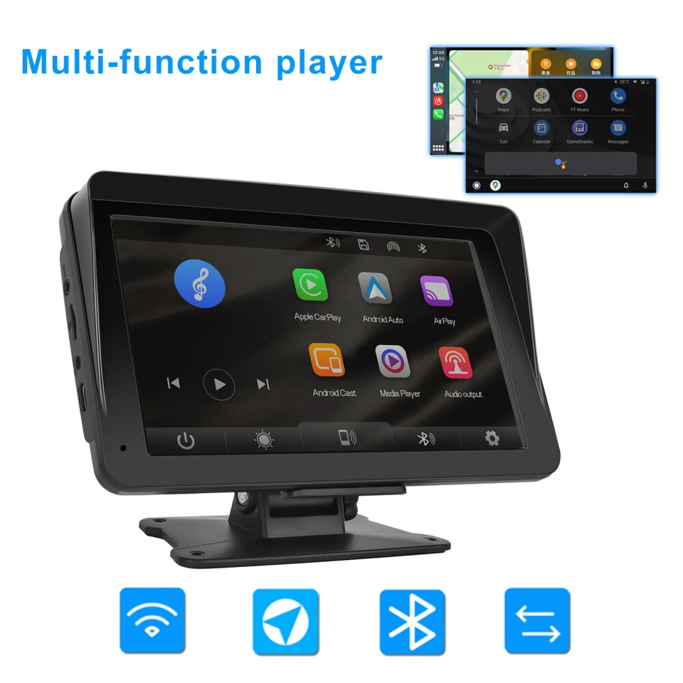 Autoradio Apple Carplay Android Auto Tragbar Desktop Monitor USB TF FM Bluetooth - Bild 2 von 4