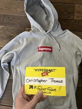 Supreme Bogo Heather Grey Hoodie Box Logo