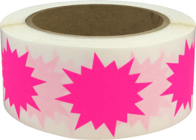 Color Coding Burst Labels Starburst Design | 2'' Inch | 500 Pack | Pick One Color