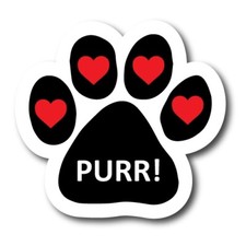 Purr Pawprint Car Magnet By Magnet Me Up 5" Paw Print Auto Truck Decal Magnet