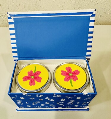 New Hallmark Marjolein Bastin 2 Packaged Small Candle Tins  in Decorative Box