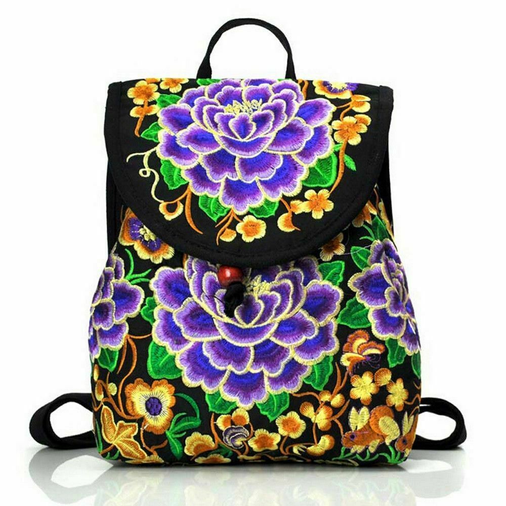 1046 Vintage Embroidery Ethnic- Backpack- Flower Shoulder Bag Purse,Fashion Women main image 4