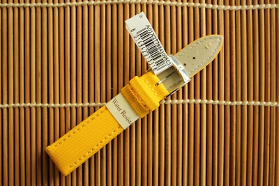 NOS ZENITH 18MM SILVER UNROC BUCKLE OCHER SAIL CLOTH WATCH BAND WATCHBAND STRAP