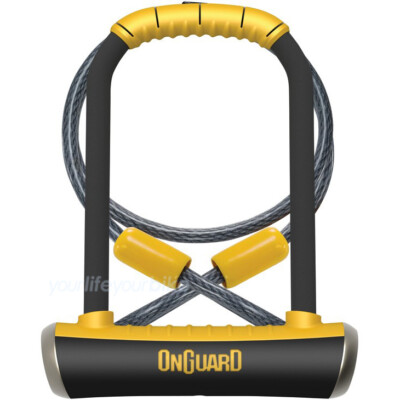ONGUARD PITBULL 8005 BÜGELSCHLOSS 120cm KABEL KOMBO FAHRRAD SCHLOSS FIXIE U-LOCK