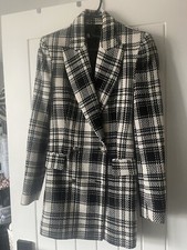 Zara Ladies Black & White Smart Blazer Jacket Size 8 S - Worn Once!