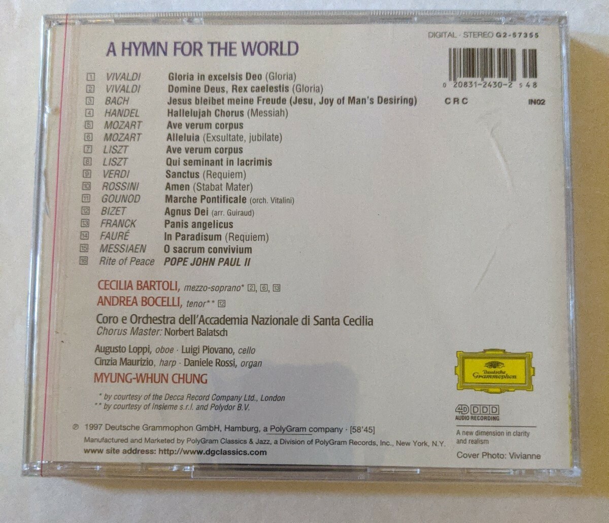 a Hymn for The World Various Artists Andrea Bocelli LN CD for sale ...