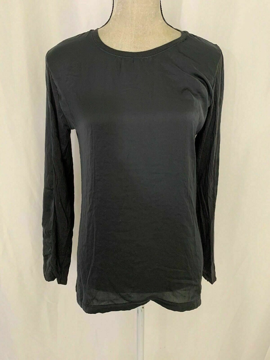 トップス Sheer Raglan Long T-shirts Black tklpehg Transparent Sheer Long Sleeve Top for Women, Solid