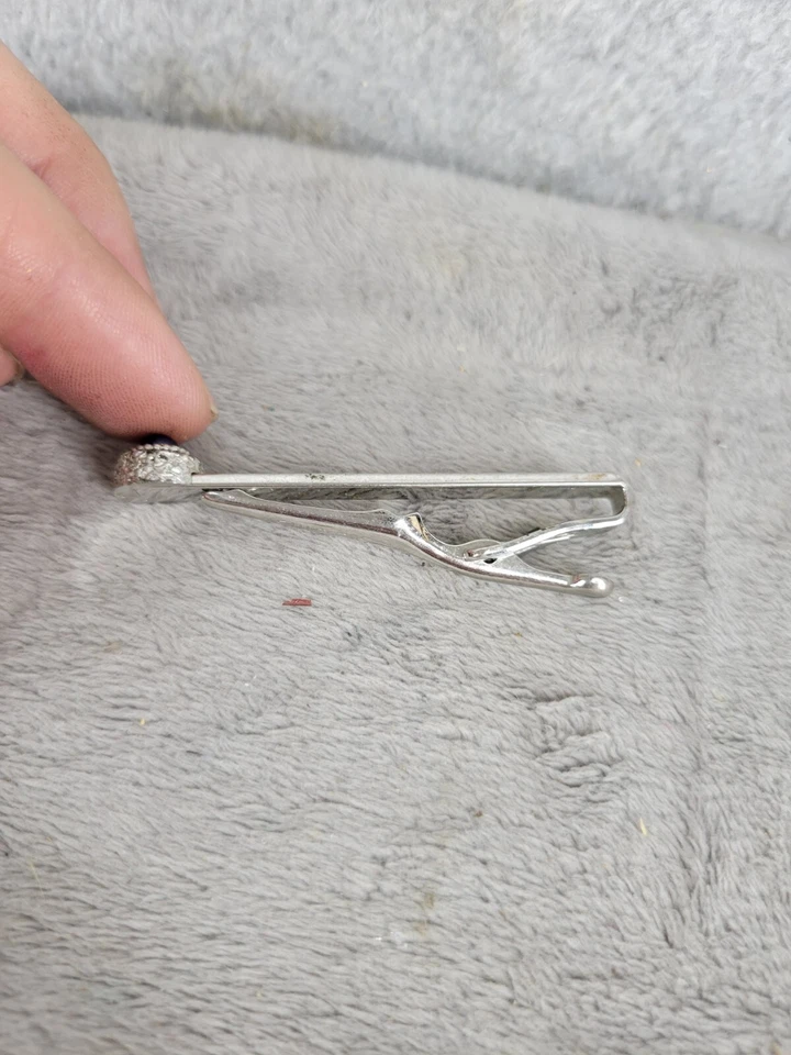 De Colección Swank Tono Plata Malla Clip Barra Azul Cabujón Centro Retro Joyería para Hombres Foto 2 de 4