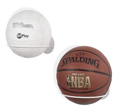 Wall Mount Sports Ball Holder - Space Saving Iron Display for Basketball, Soc...