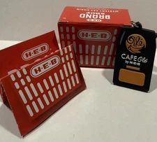 H-E-B Brand Key Chain ~ H-E-B Cafe Ole Coffee ~ NEW Open Box With Insert Sheet
