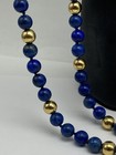 13k Yellow Gold Lapis Lazuli Vintage Beaded Necklace 98.1g — photo 4