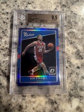 BGS 9.5 2016 PANINI DONRUSS OPTIC THE ROOKIES BLUE BEN SIMMONS #2 RC /49