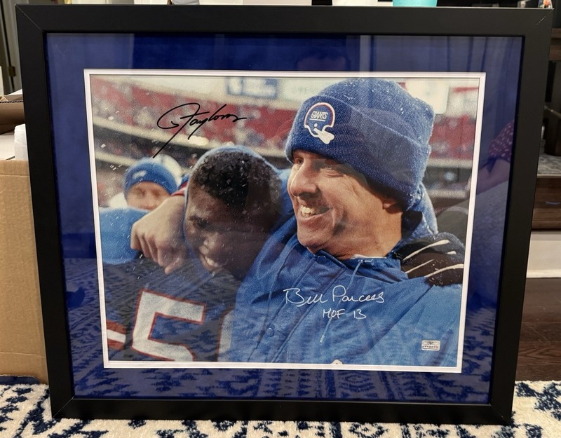 Lawrence Taylor Bill Parcells Signed Giants 16x20 Photo COA Auto HOF
