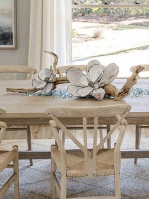 Oyster Shell Magnolia Flower  Sculpture/Decoration Handmade One Of A Kind  