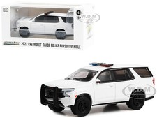 2022 CHEVROLET TAHOE PPV WHITE W/LIGHT BAR 1/64 DIECAST BY GREENLIGHT 43001