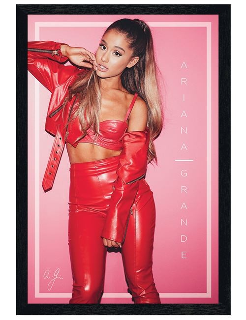 Black Wooden Framed Ariana Grande Red