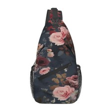 Floral Crossbody Chest Sling Shoulder Bag Small Travel Hiking Daypack Women