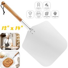 Pizza Peel with Wooden handle Aluminium 12-inch X 14-inch Pizza Paddle bass