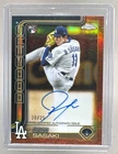 Roki Sasaki 2025 Topps Gilded Chrome #CGA-RS Orange Gold Refractor Auto RC /25