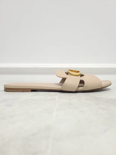Pantoufle Dior beige logo CD Montaigne 30 mule 38,5 116932901